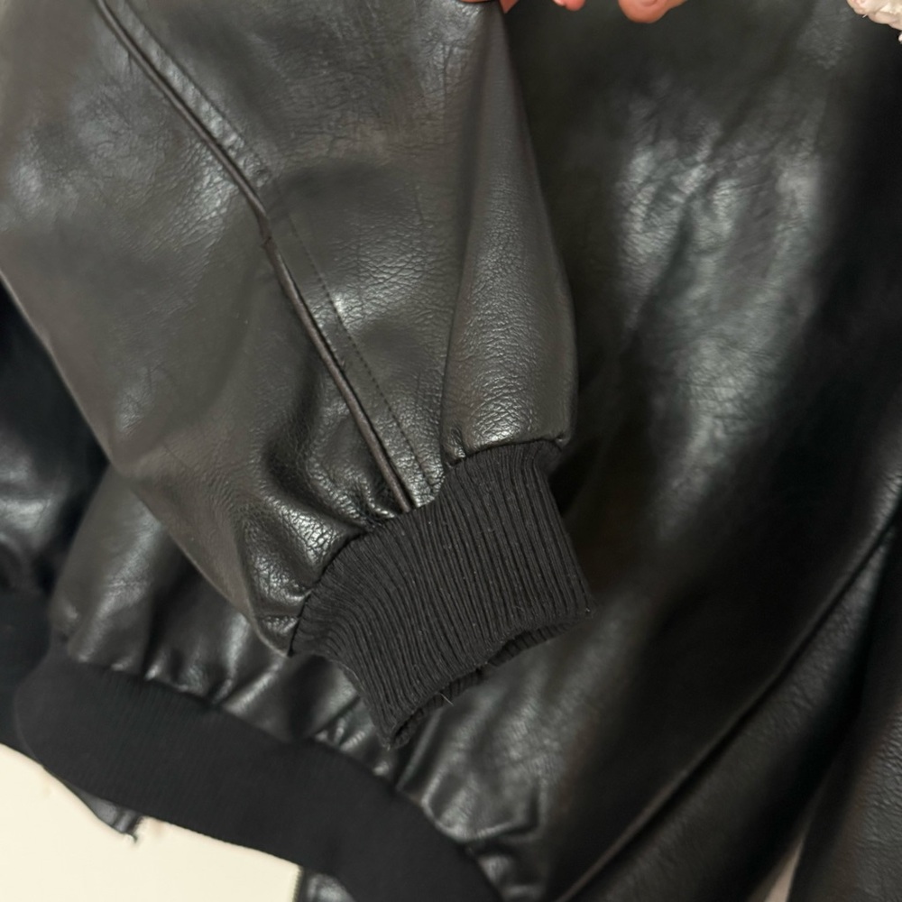 PRINCESS POLLY - Goldsmith Faux Leather Bomber Jacket Black - Picture 8 of 9